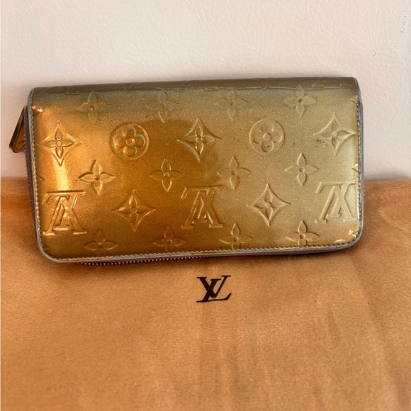 Louis Vuitton LV Gold Shimmer Vernis Long Zippt Wallet W/ Dustbag - Picture 2 of 16